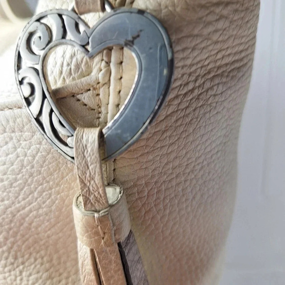 Brighton Barbados Ziptop Hobo Pearl Leather Bag Purse - Picture 13 of 13